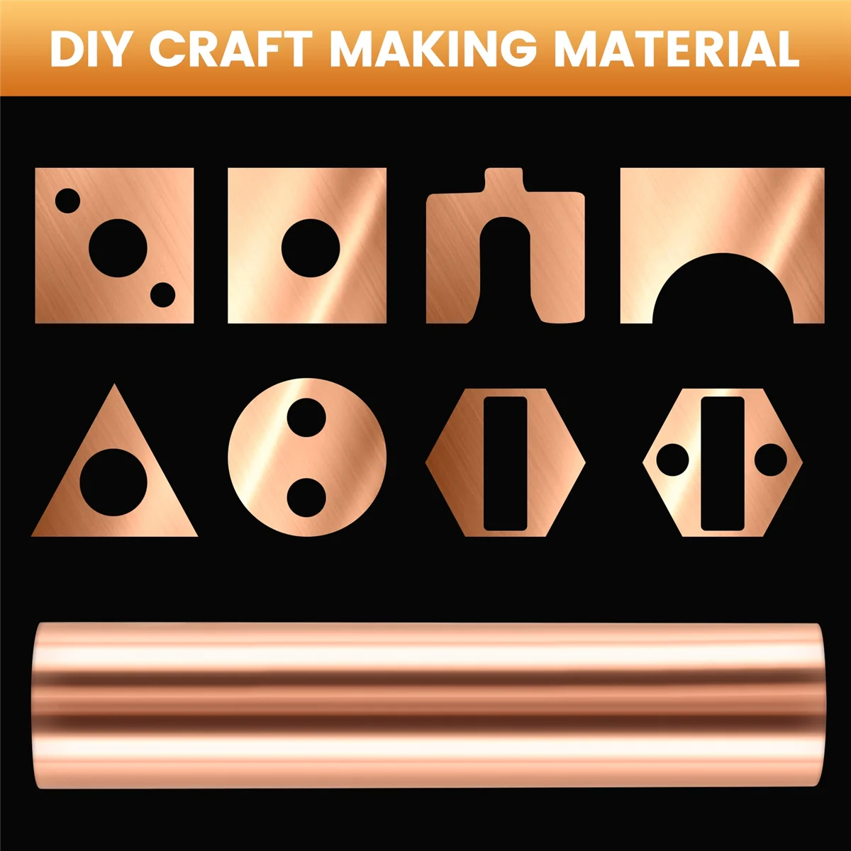 Экологичный рулон медного листа, пластина из металлической фольги 1000 мм x 100 мм x 0,01 мм