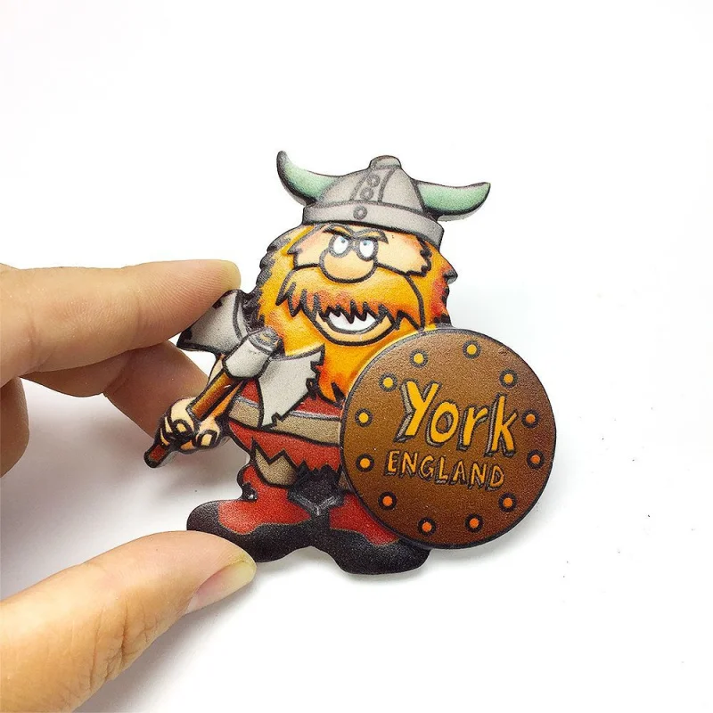 

England York Viking-Themed 3D Resin Fridge Magnet Home Decor Magnets for Fridge Room Decoration