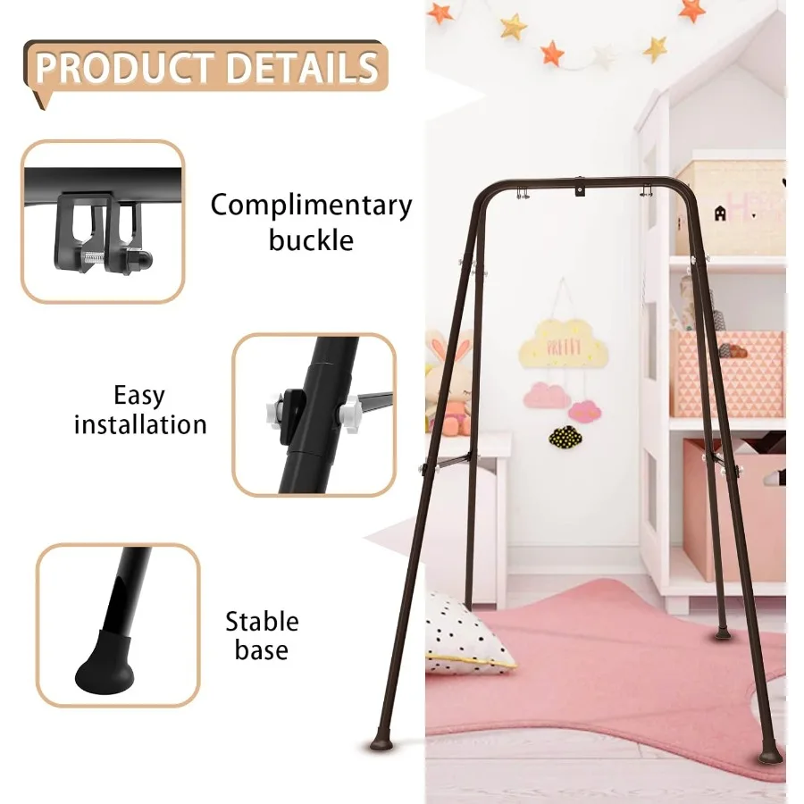Support de balançoire à cadre en A en métal, ensemble de balançoire robuste pour l'intérieur et l'extérieur, Compatible avec la plupart des balançoires pour tout-petits