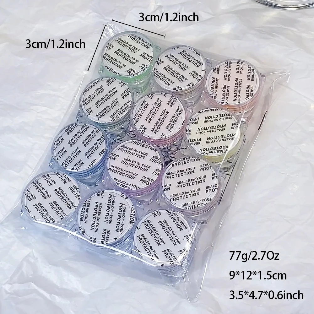 12 قطعة/المجموعة قوس قزح الحلوى السكر مسمار بريق مسحوق غرامة قزحي الألوان رقائق مسمار الصباغ الغبار أنيقة الزفاف مانيكير زينة *