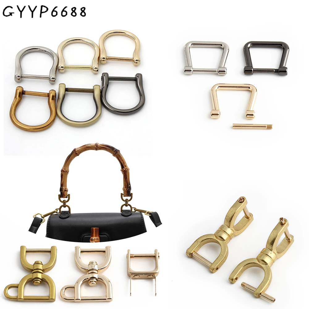 10/50/100PCS Metal Detachable Open Adjust Screw D Ring Buckle Shackle Clasp Leather Craft Bag Strap Handle Webbing Accessories