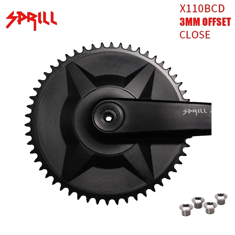 

PASS QUEST Bicycle Chain Wheel SPRILL X110-S 3mm Offset 4-bolt Fully Enclosed Round Narrow Wide Bicycle Accessories