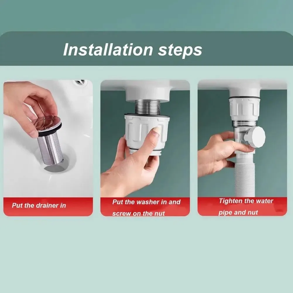 Drain Pipe for Home Sink with Adjustable Telescoping Feature Designed for Reduction Fits 40mm and 50mm Drain Pipe Systems