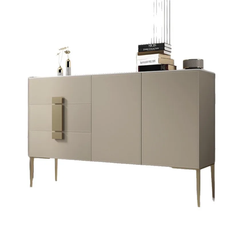 

Modern simple light luxury home integration, saddle against the wall, guest restaurant, solid wood rock slab mystery cabinet