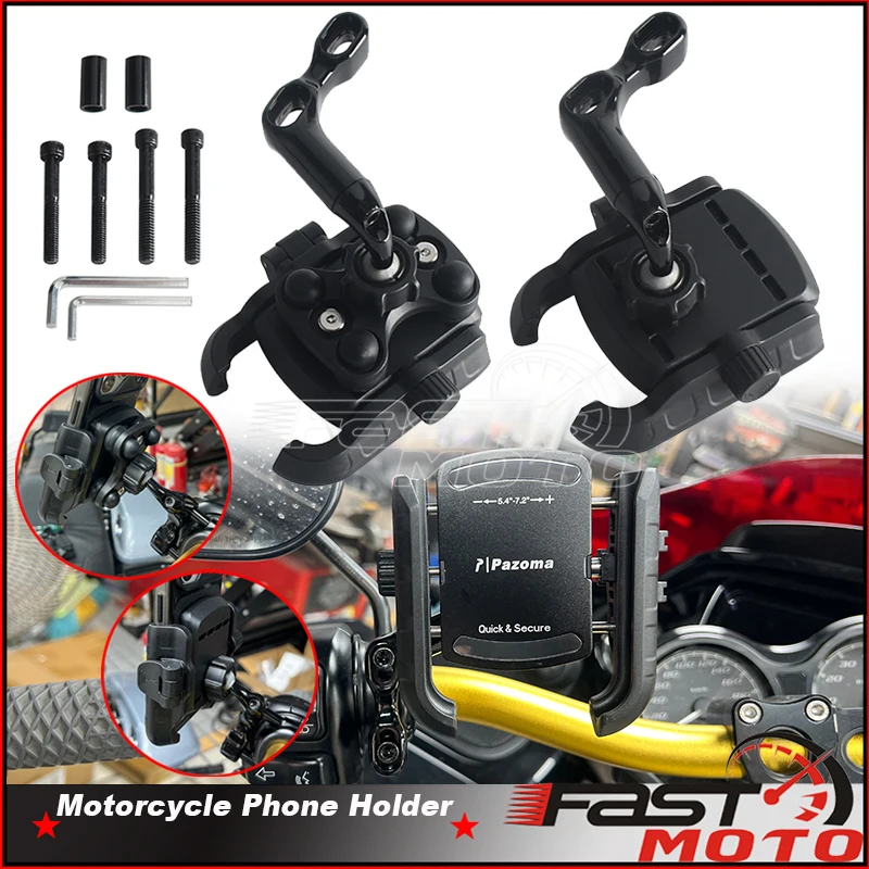 Motorcycle Phone Holder Rotation Stand Bracket Mount Handlebar Phone Stand For Harley Softail Street Bob V-Rod Night Rod VRSCDX