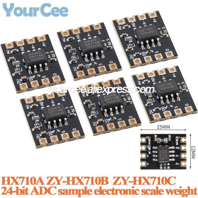 5pcs/1pc HX710 HX710A HX710B HX710C 24 Bit ADC Analog-to-digital Converter Dual-wire Sampling Electronic Scale Weighing Module