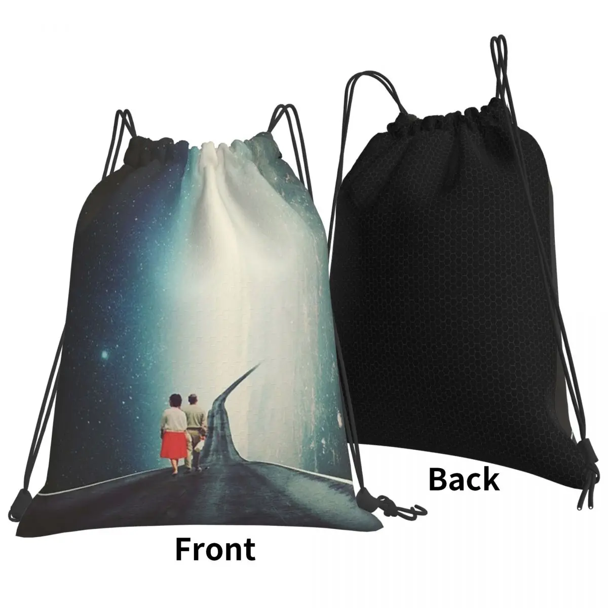 Just Walk Beside Me バックパックファッションポータブル巾着バンドルポケットシューズバッグブックバッグ男性女性学生