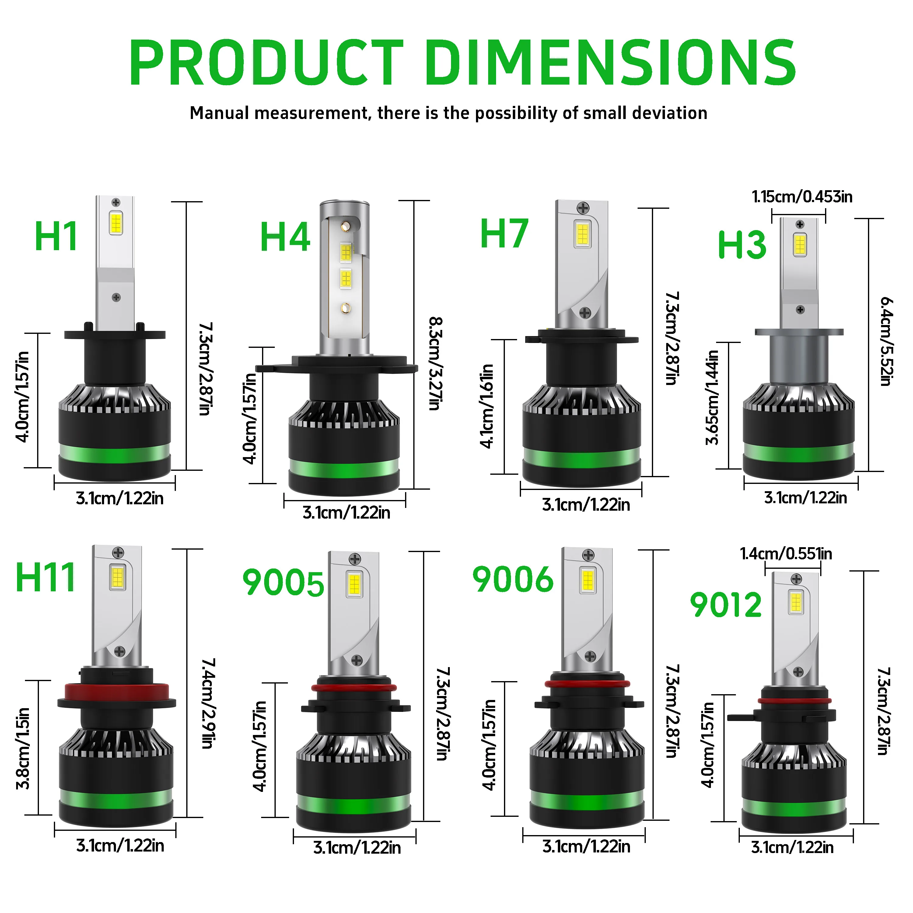 2pcs H4 H7 H11 9005 9006 LED headlight bulbs,390W 129000LM 6000K single copper tube ultra bright car LED headlights