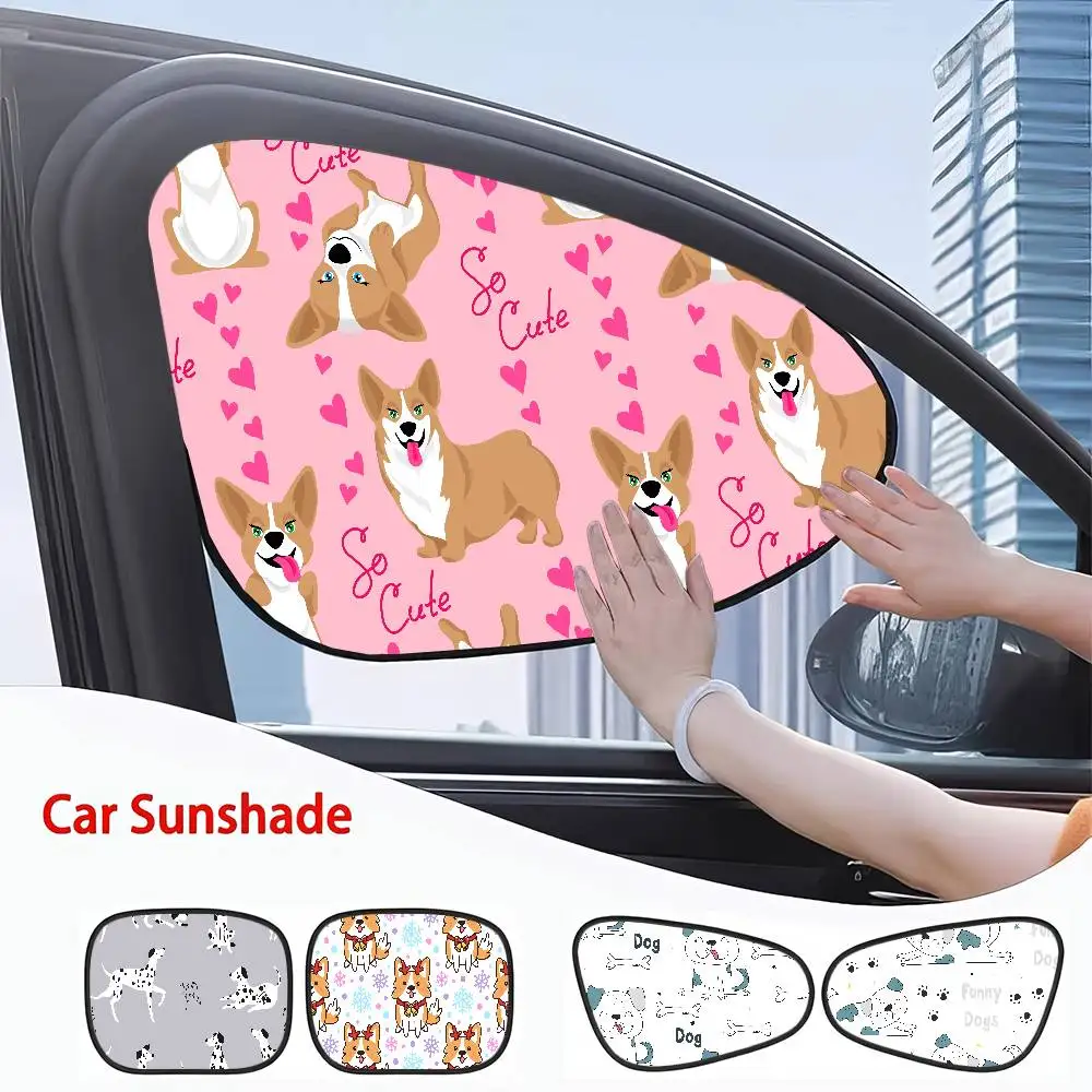 

Cartoon Dog (Blue Sky) Car Side Window Sunshade - Heat Insulation, UV Protection, Adsorption Shield