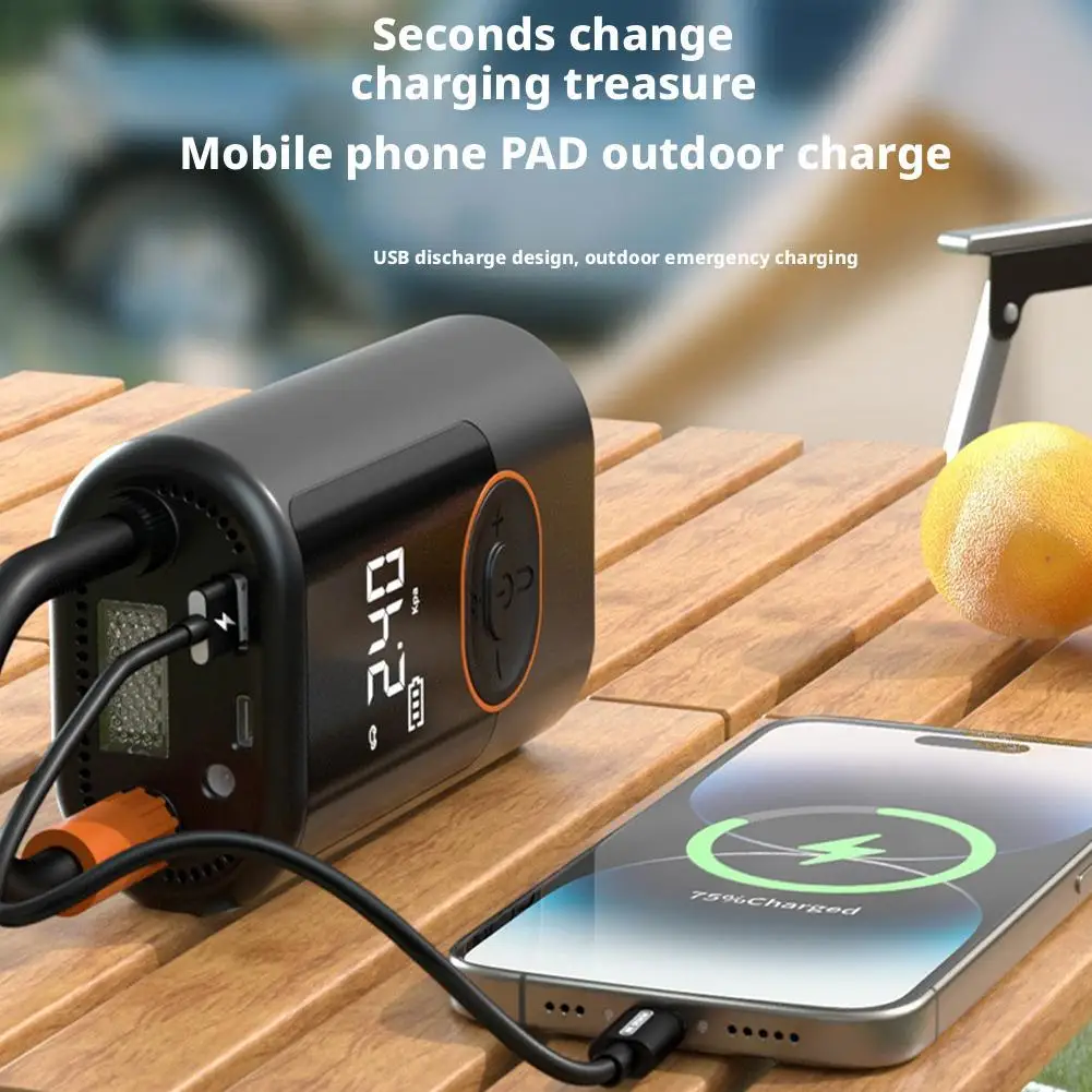 

100W Electric Air Pump Rechargeable High Precision Inflator Wireless Car Portable Pump Air Display Pump Air Tyre LCD V5T2