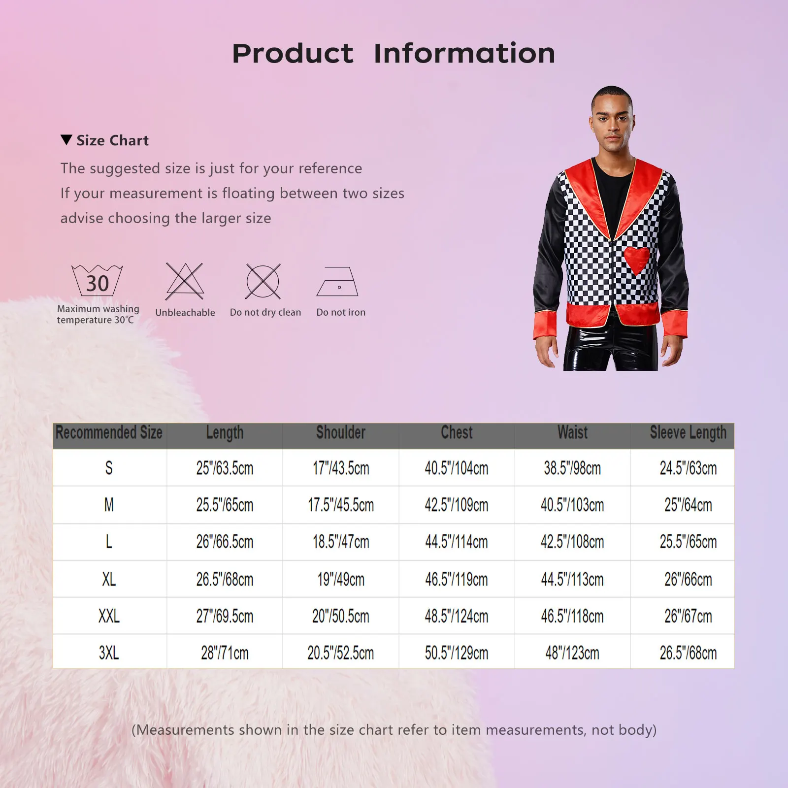 

Men Halloween King Cosplay Costumes Color Block Plaid Gold Trim Long Sleeve Zipper Coat Outwear for Fancy Dress Themed Party