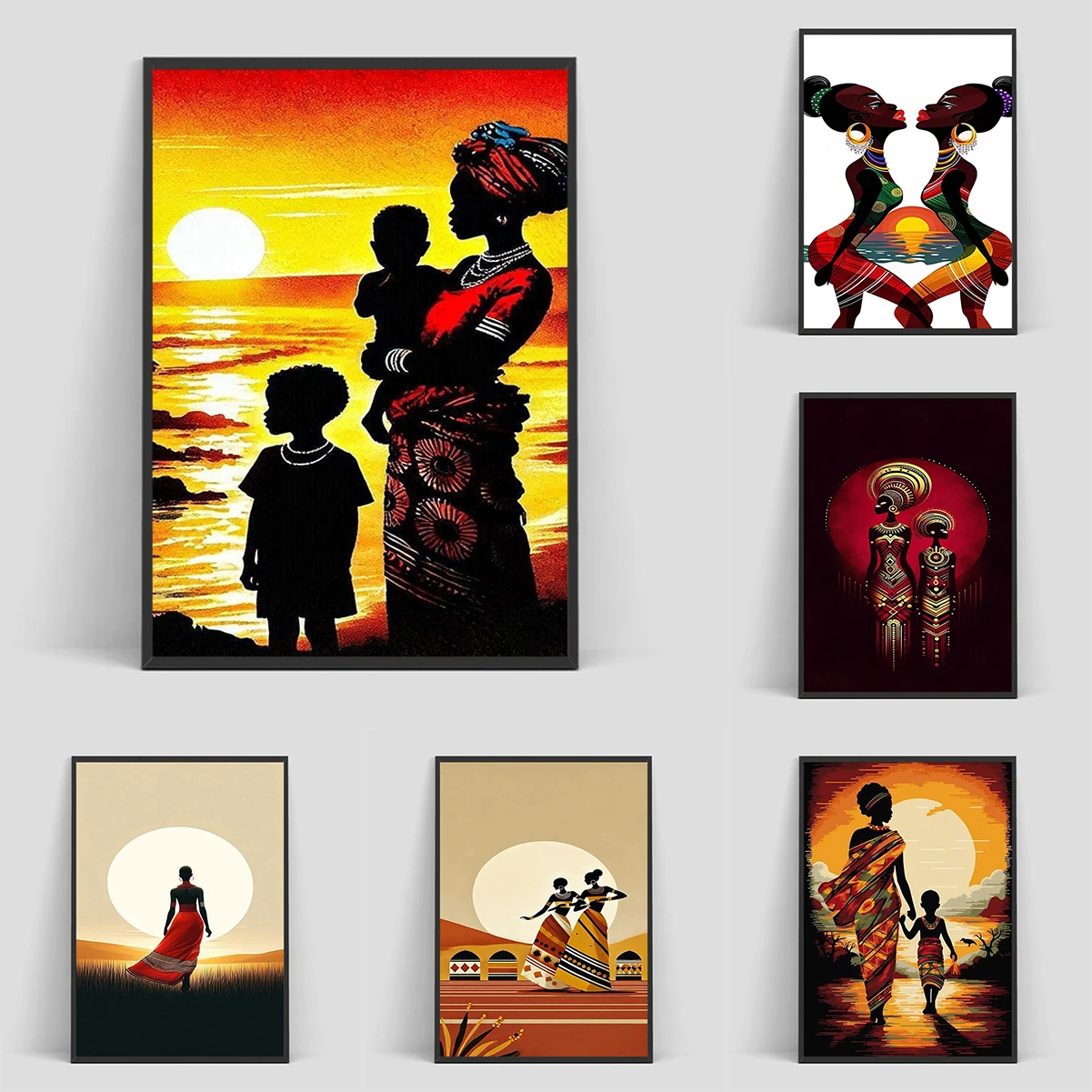 

African Living Abstract Poster Decorative Wall Prints For Home Decor Items Vintage Room Decorations Coffee House Bar Gift Art