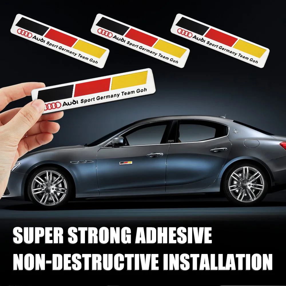 

For Audi Sline TT A4 B5 B6 B8 A3 8P 8L A5 A6 C6 C7 4F A1 A7 A8 Q2 Q3 Q5 Q7 RS S 3D Aluminum Car Styling Body Trunk Decor Sticker