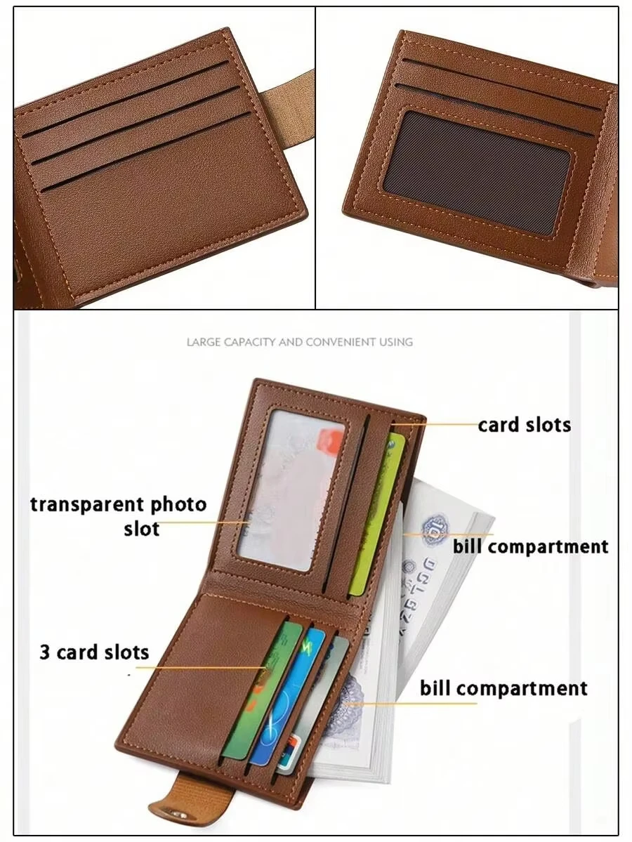 Custom Name Men’s Classic Bifold Wallet,Premium PU Leather Purse, Sentimental Thoughtful Gift for Father and Husband Daily Use. - view 5