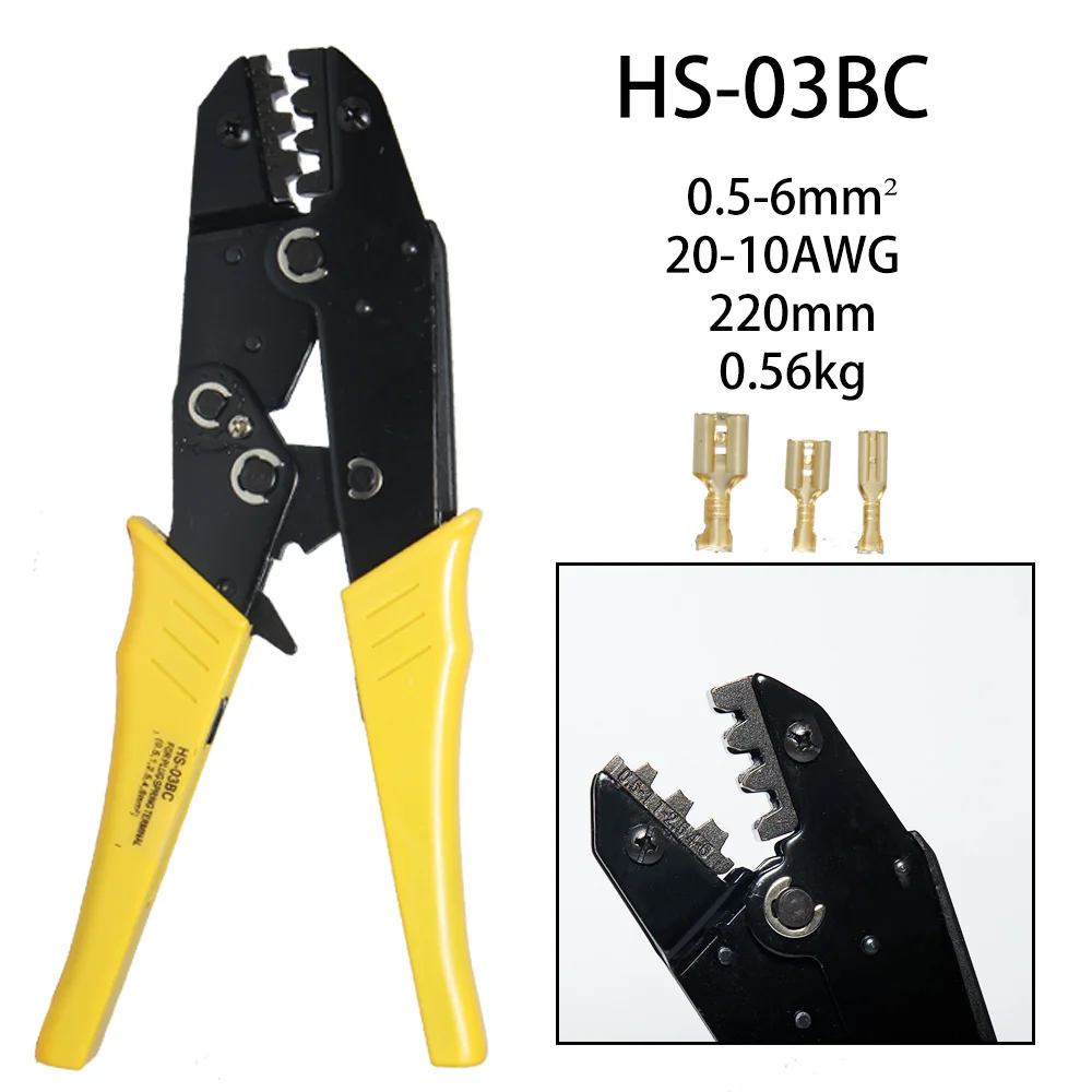 HS-03BC 40J 10WF Cold pressing line clamp Terminals Crimper Heat Connector Wire pliers Jaws Hand tool Insulated Crimping Steel