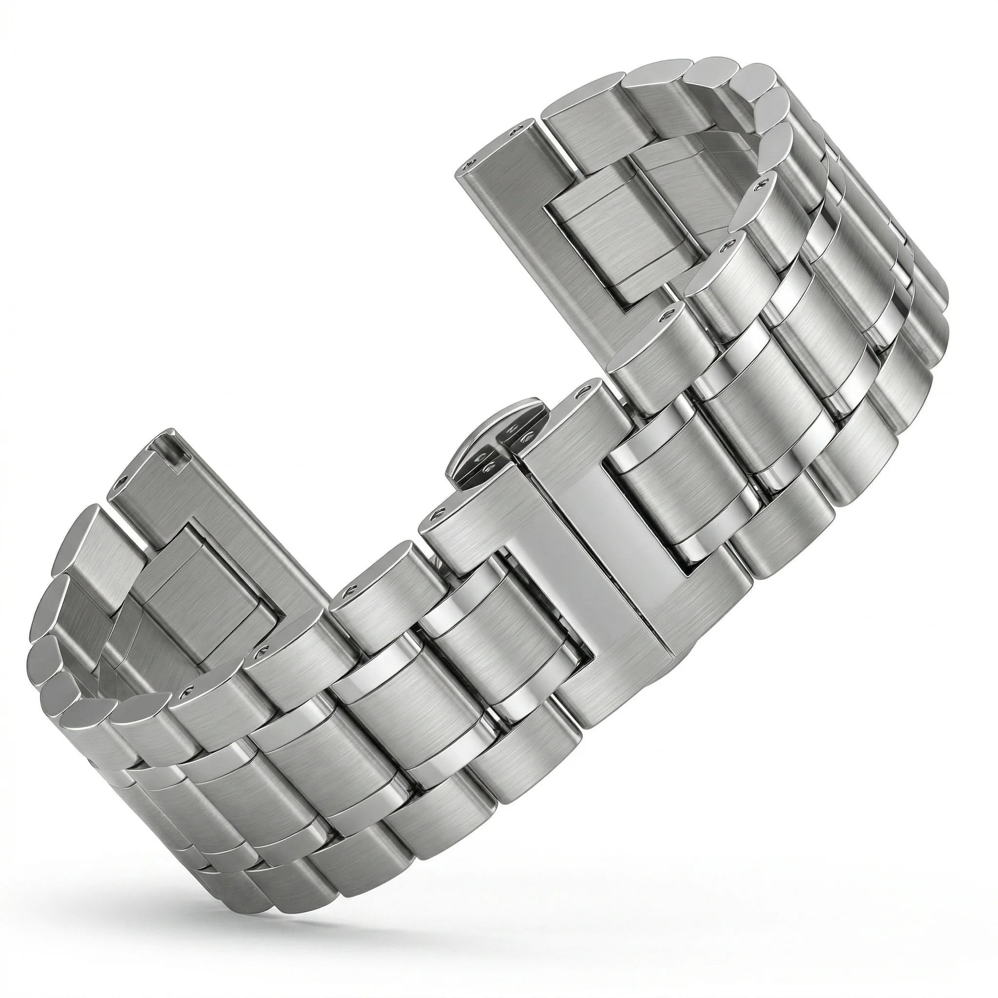 

Solid Stainless Steel Watch Band 18 19 20 21 22 23 24mm Metal Bracelet Butterfly Clasp Universal Replacement Strap Men