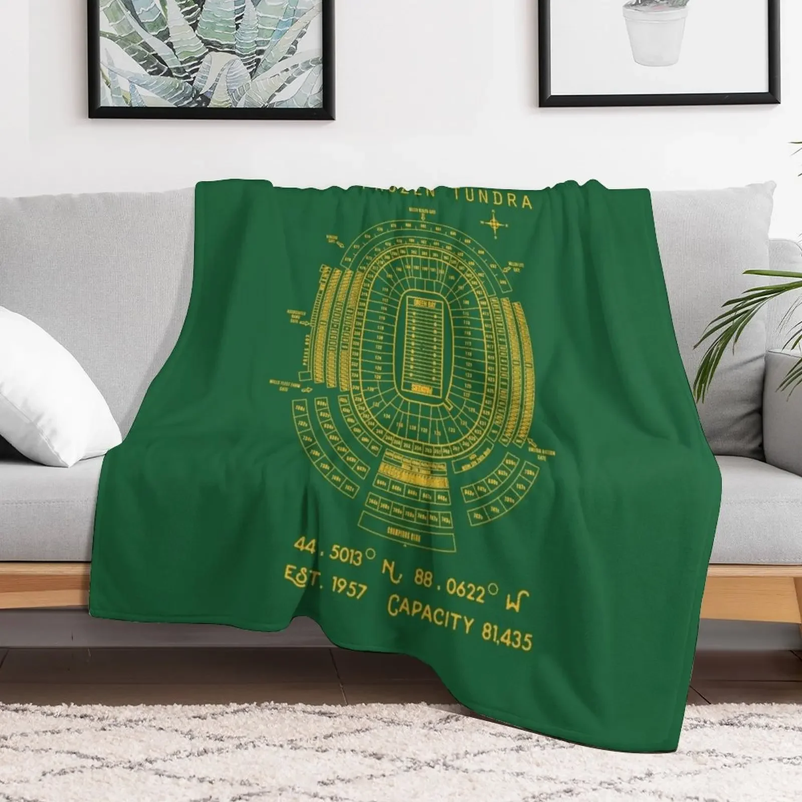 Green Bay Packers Lambeau Field Stadium Poster Print Throw Blanket Tourist christmas gifts Decorative Throw Flannel Blankets