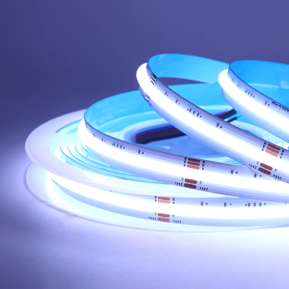 Imagem -04 - Impermeável Led Strip Diode Tubo Flexível Fita de Diodo Fita Rgbw Rgbww Cob 24v 784leds m Ip67