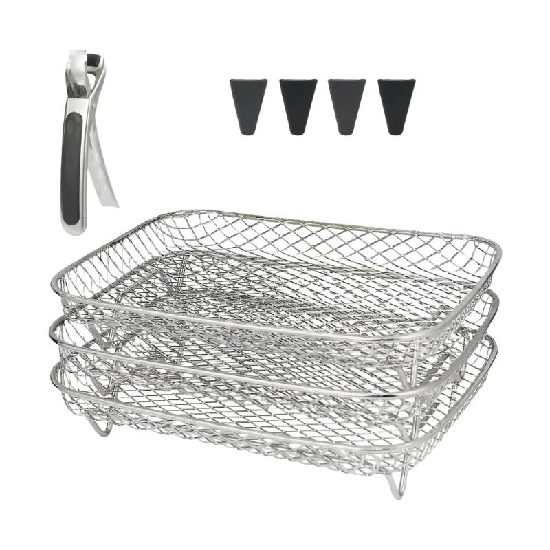 3 طبقات شواية تقف مقلي الهواء قابلة للتكدي