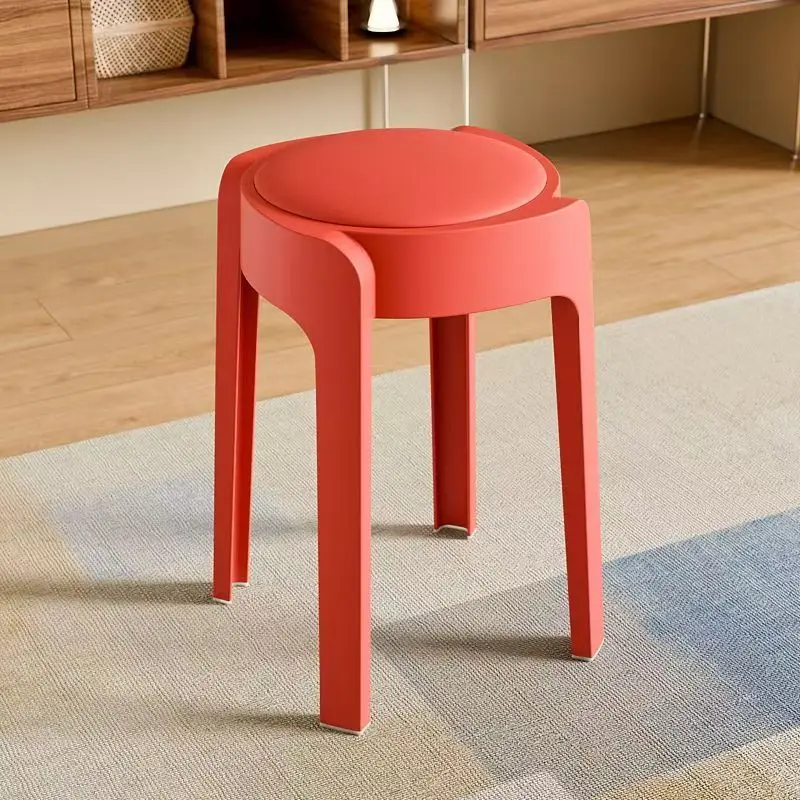 

New model Dining stool can be stacked soft bag round stool thickened plastic high bench living room dining room simple stool