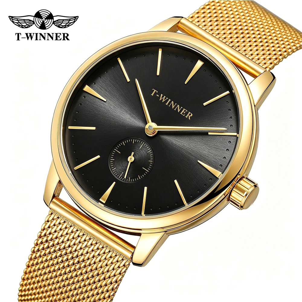 t-winner-luxury-golden-man-watch-hand-winding-mechanical-watch-with-sub-dial-waterproof-steel-mesh-strap-business-dress-clock