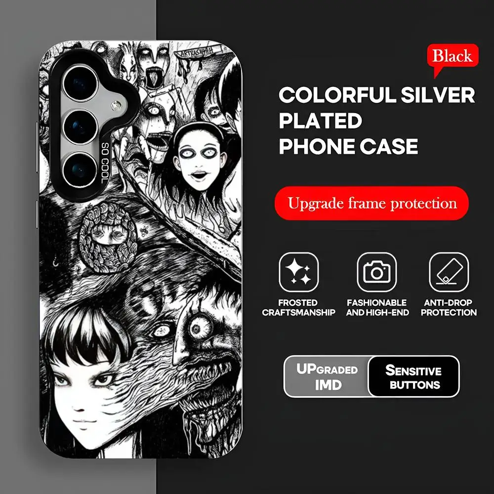 Comic T-Tomie Junji Ito Manga Phone Case Celulares S25 Case IMD Colorful Phone Case Silver Cover Suitable For Amsung Galaxy S24