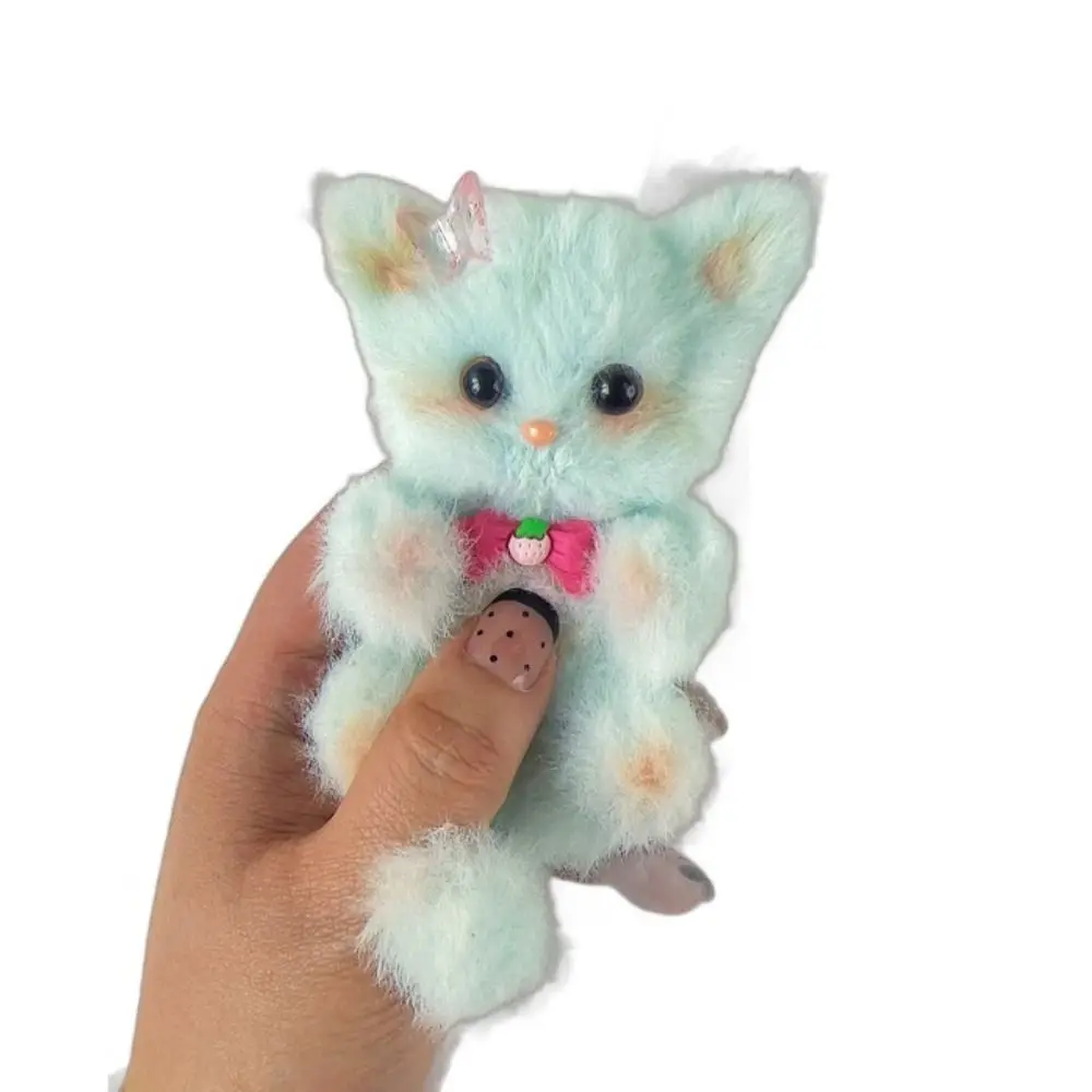 Gato bonito torção vara material conjunto coelho dos desenhos animados diy pingente material ultra denso lã de pelúcia torção vara conjunto brinquedo artesanal