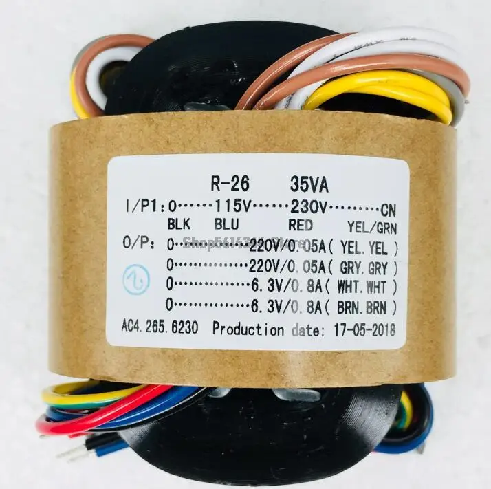 

Professional 115-230V R-Type 35W Power Transformer 220V×2+6.3V×2 R-Niu Power Supply Transformer