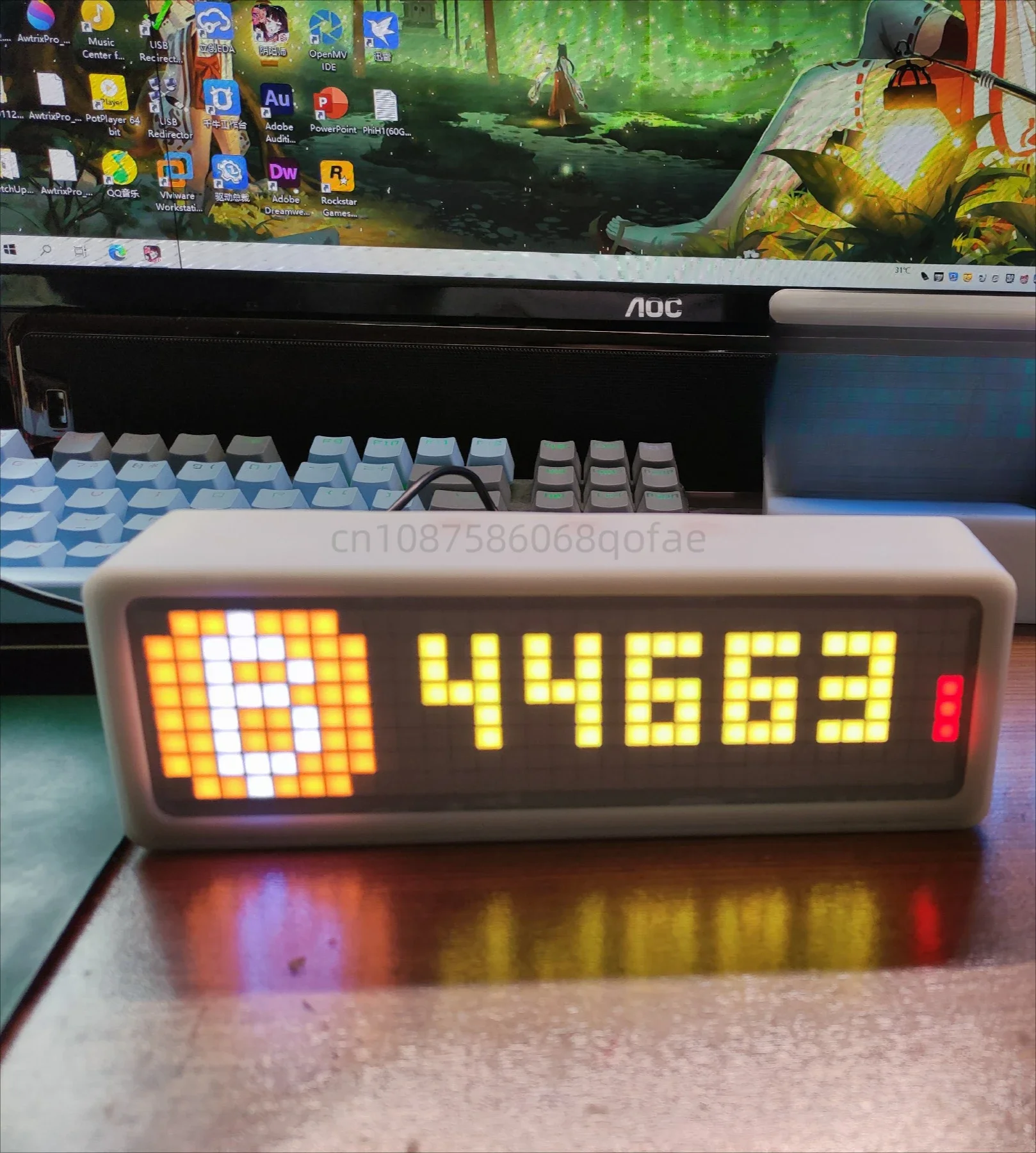 Bitcoin digital currency market display cryptocurrency real-time price display desktop decoration WIFI connect