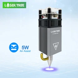 LASER TREE-Módulo de corte láser, herramienta de corte de madera con asistencia de aire de 5W, 450nm, TTL, cabezal láser de luz azul para CNC