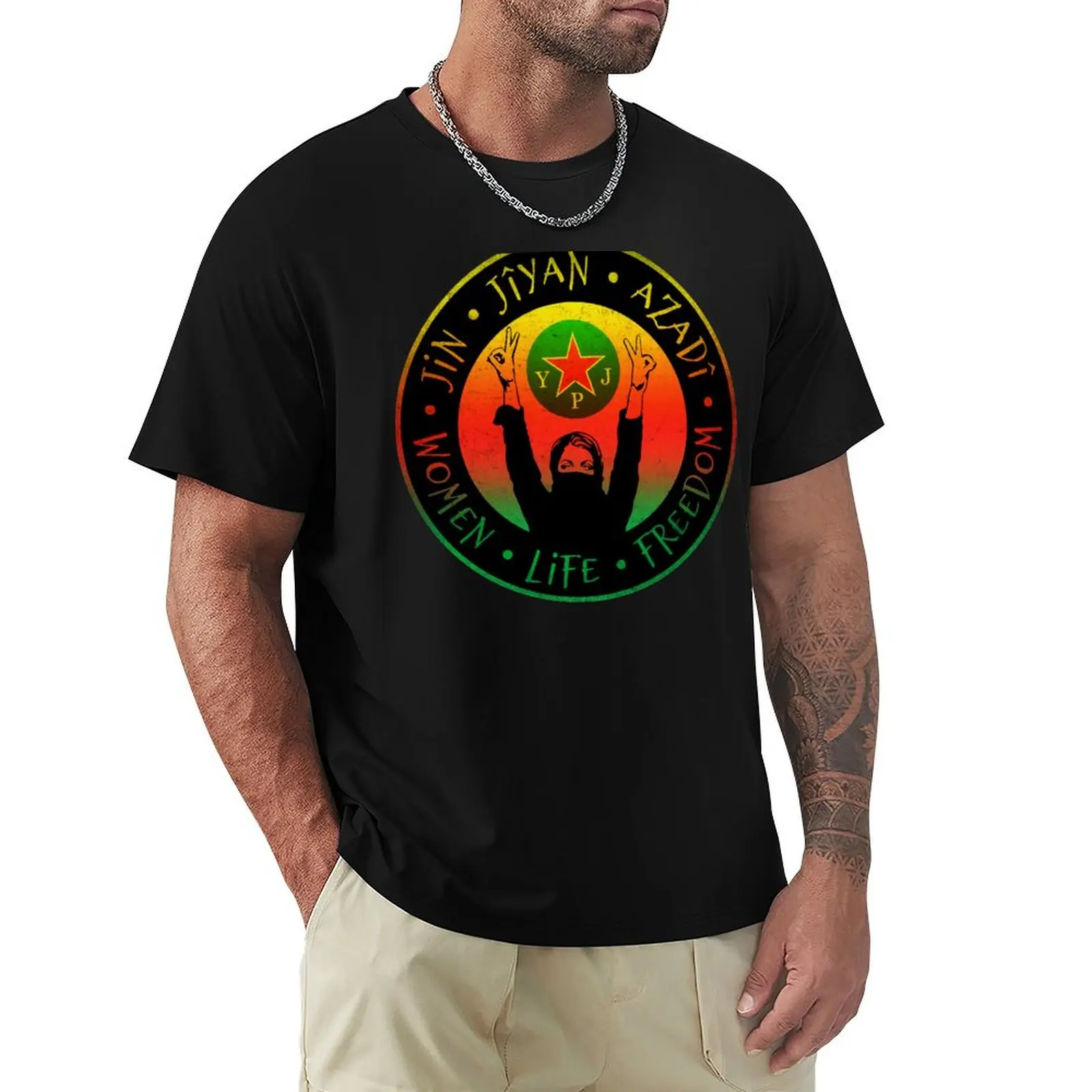 Jin Jiyan Azadi T-Shirt Holiday Party T-Shirt for Men