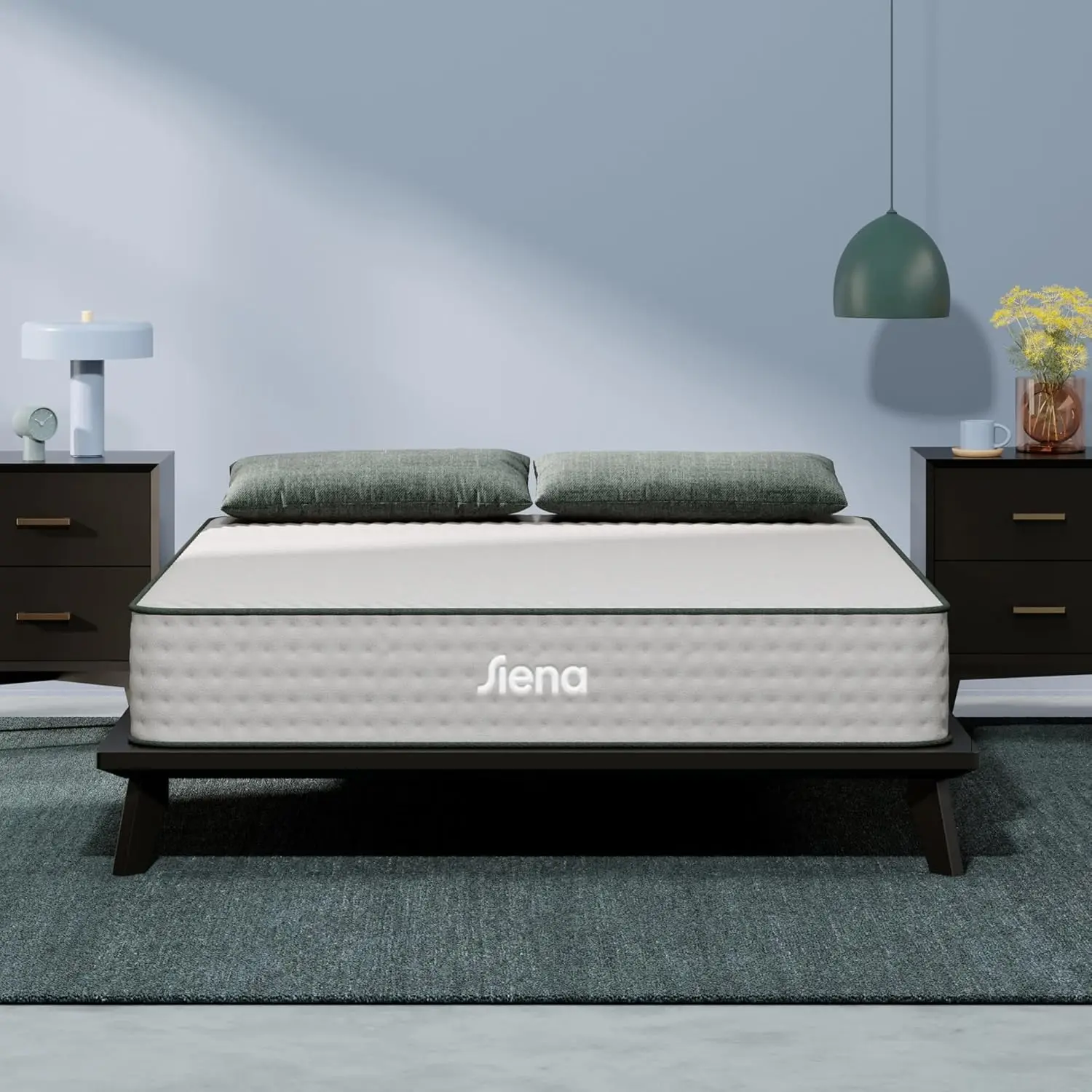 Matelas en mousse à mémoire de forme Siena 8 ", moyen optimiste, essai de nuit 180, pression supérieure, couches de isotherme, fabrication en 10 ans