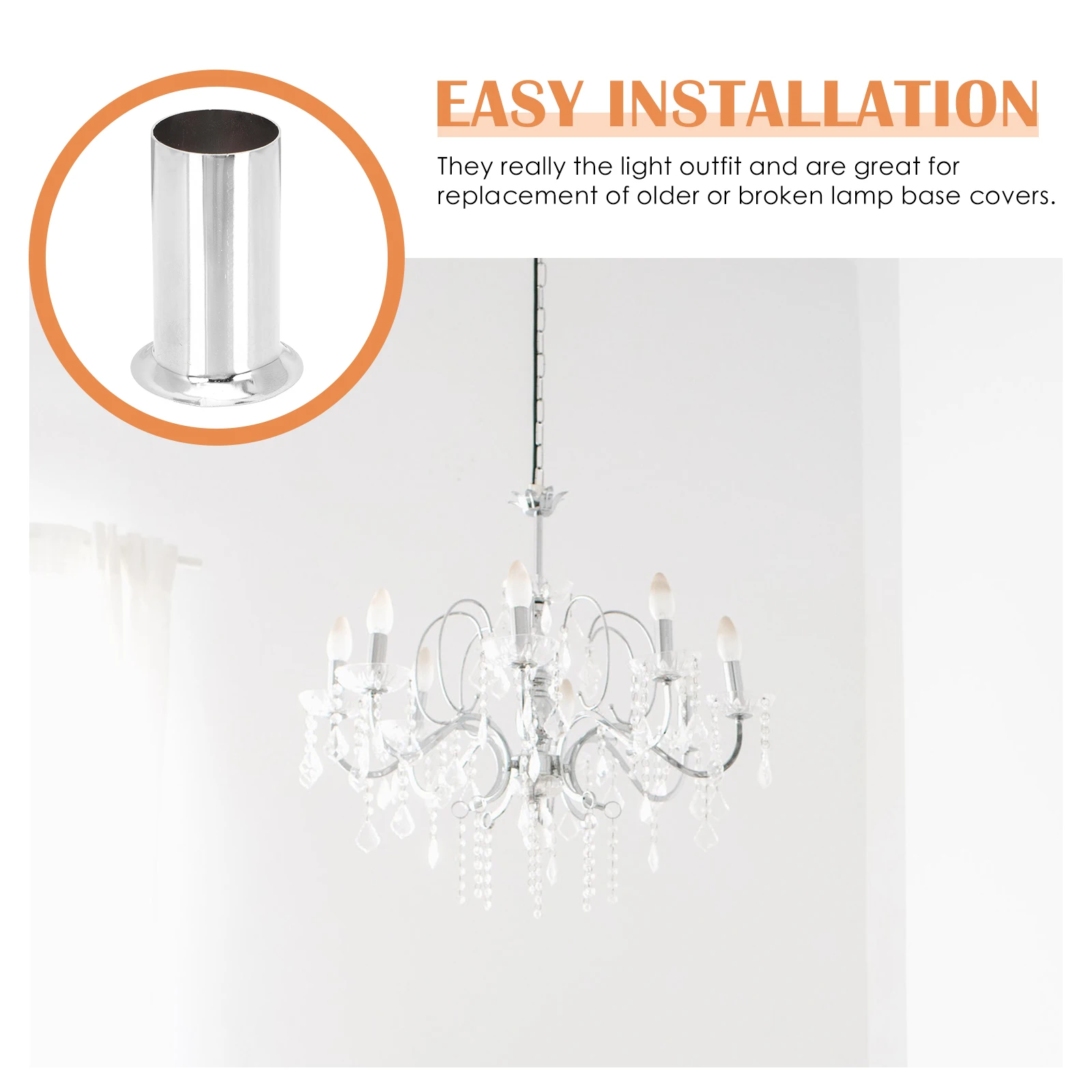 

10pcs Covers Sleeves Iron Flanging Chandelier Accessories Lighting Crystal Chandelier Parts Parts Accessories