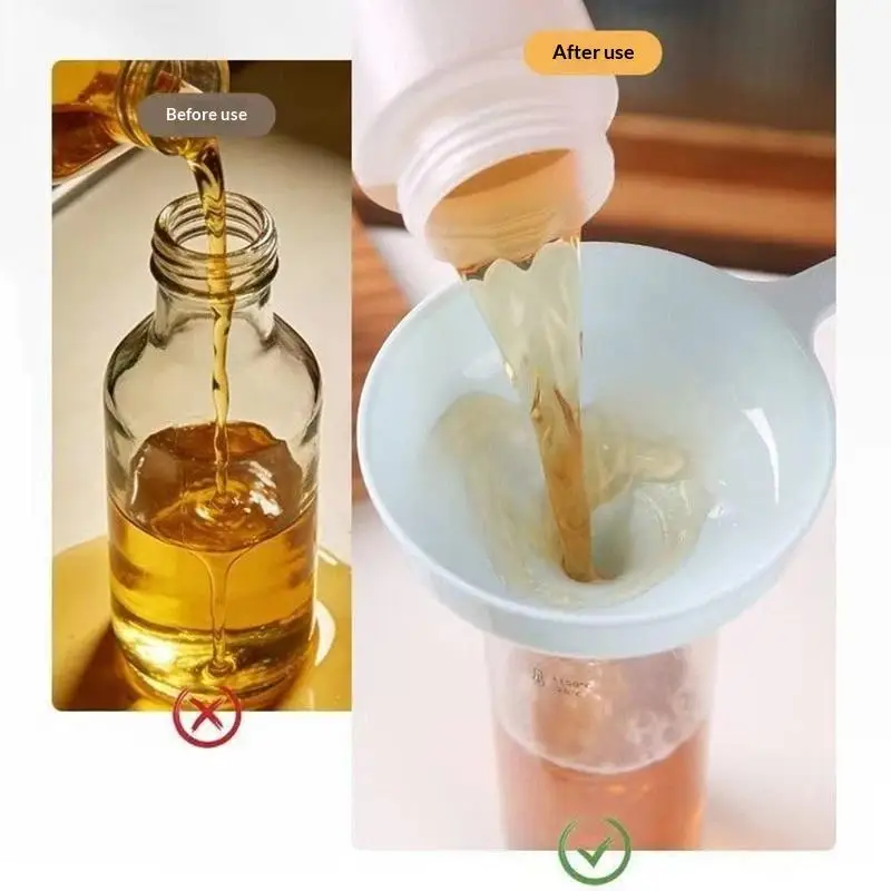 Food Safe Plastic Kitchen Funnel Large Caliber Leakproof Liquid Separation Tool for Home Jam Sauce Bottling