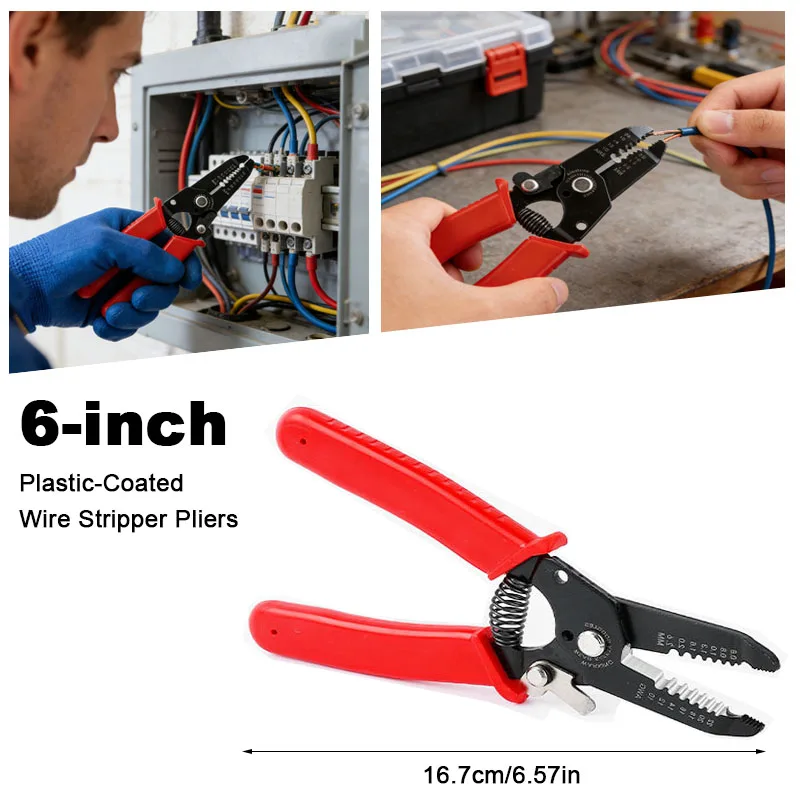 Alicate Desencapador de Fios de 6 Polegadas 0.6-2.6mm/AWG 10-22, Alicate de Crimpagem para Rede, Tesoura de Bico Chato para Terminais, Ferramenta Multifuncional