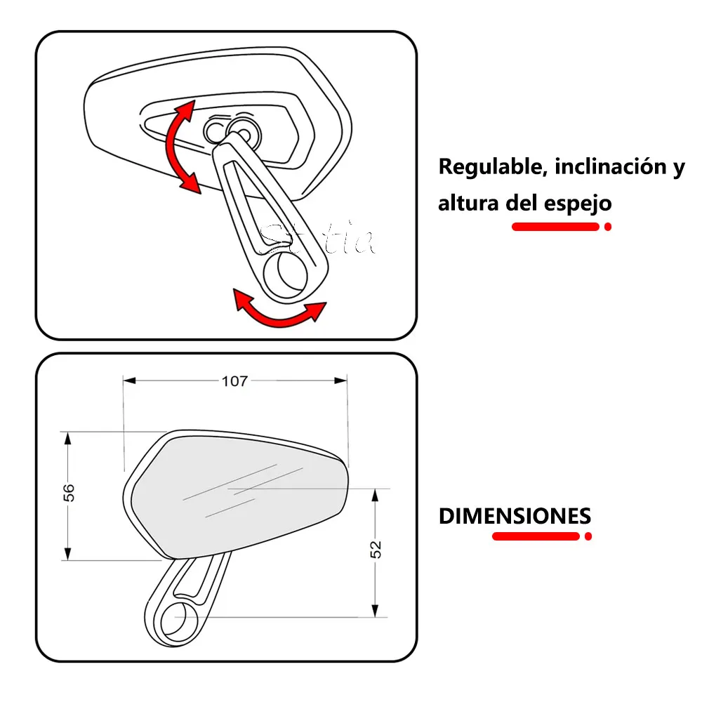 360 °   قابل للتعديل مرآة الرؤية الخلفية الألومنيوم دراجة نارية العالمي مرايا الرؤية الخلفية لهوندا CB650R CB 650 R CB 650R 2021 2022 2023 #6
