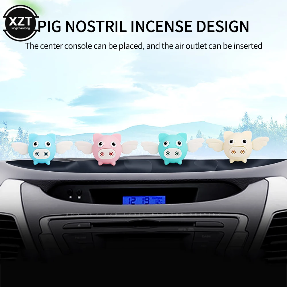 

Creative Wings Angel Piggy Car Smell Aroma Diffuser Vent Clip Freshener Scent Auto Decor Toys In Car Accessories Interior