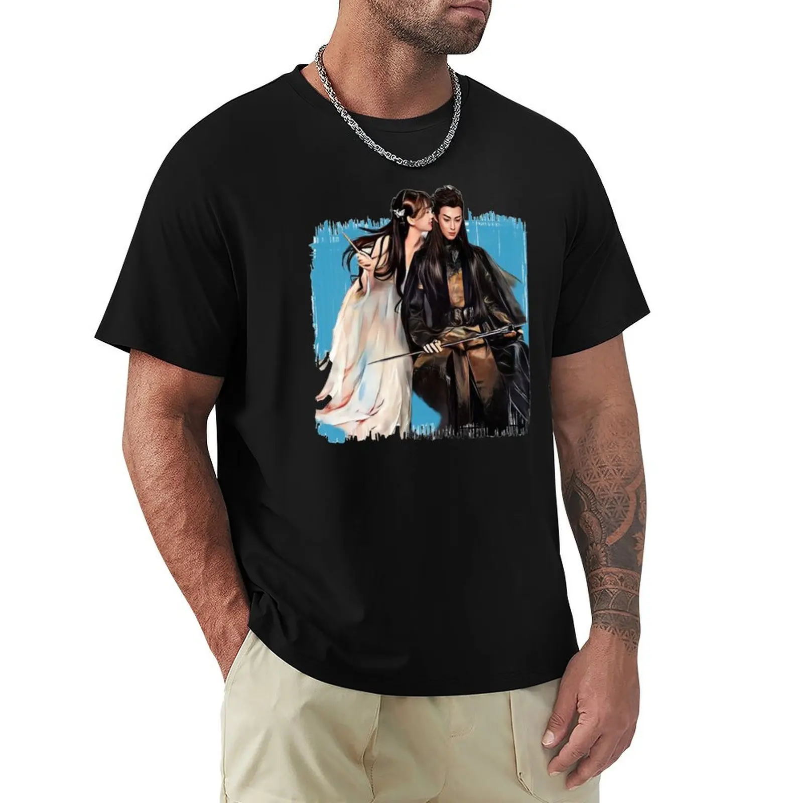 Dylan Wang Yu Shuxin Love between fairy and Devil T-Shirt Plus Size Workout Short Sleeve Top