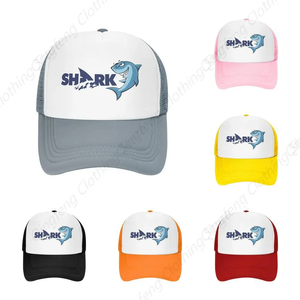 

Mesh Dad Hat Adjustable Washed Cartoon Shark Cool Gray Baseball Dad Cap Funny Distressed Ball Trucker Cap for Women Men Unisex