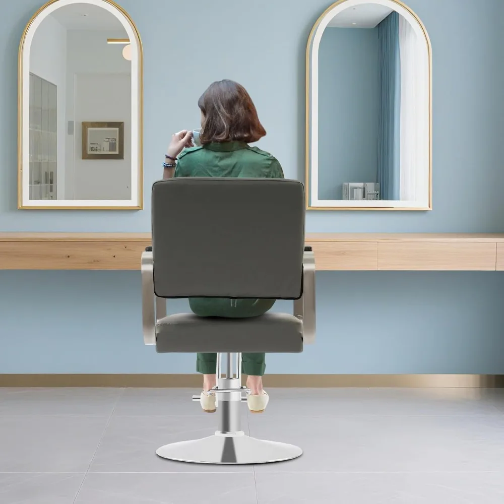 

Barber Chair for Salon, 440LBS Heavy Duty Hydraulic Styling Chairs with 360° Swivel, Adjustable Height Modern