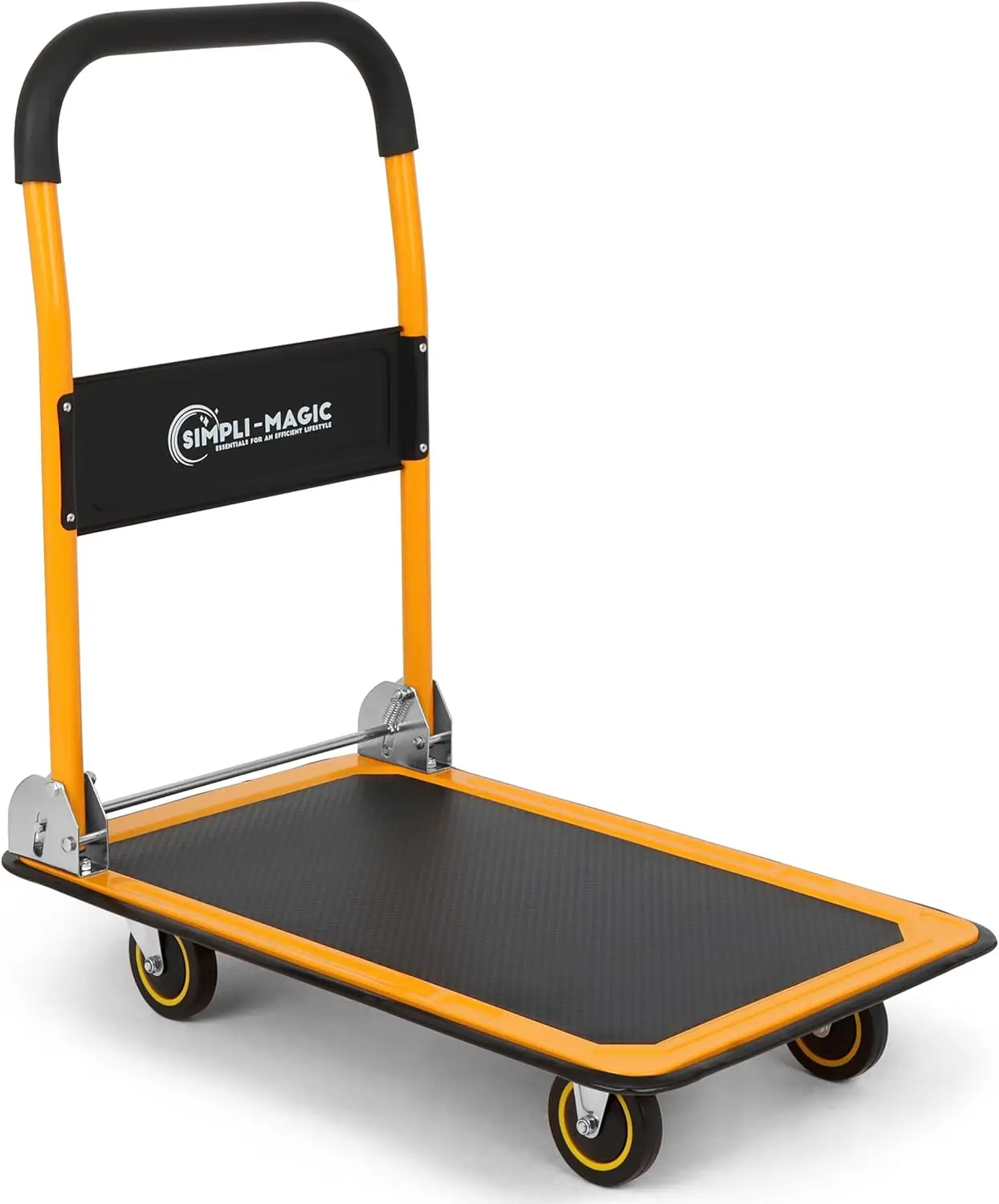 

Push Cart Dolly, 330 LBS – Foldable Moving Platform Hand Truck – Easy Storage, 360 Degree Swivel Wheels Flat Bed Cart
