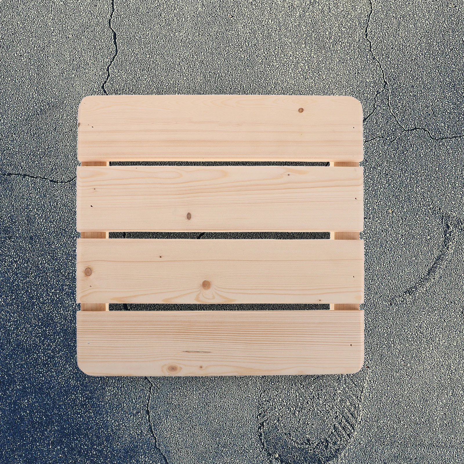 

30x30cm Wooden Bath Mat Slatted Water Drainage Design Non-Slip Surface for Shower Room Poolside Bathroom High Humidity Spaces
