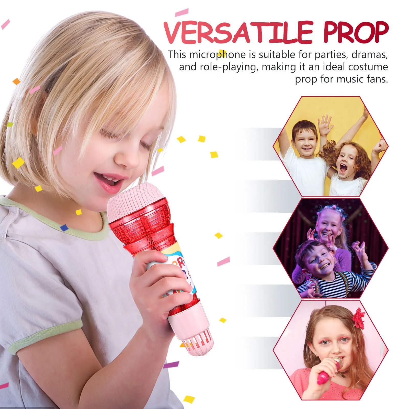 ميكروفون صدى للأطفال الصغار لعلاج الكلام خفيف الوزن من البلاستيك، ميكروفون للعب الغناء والحفلات الموسيقية للأولاد والبنات