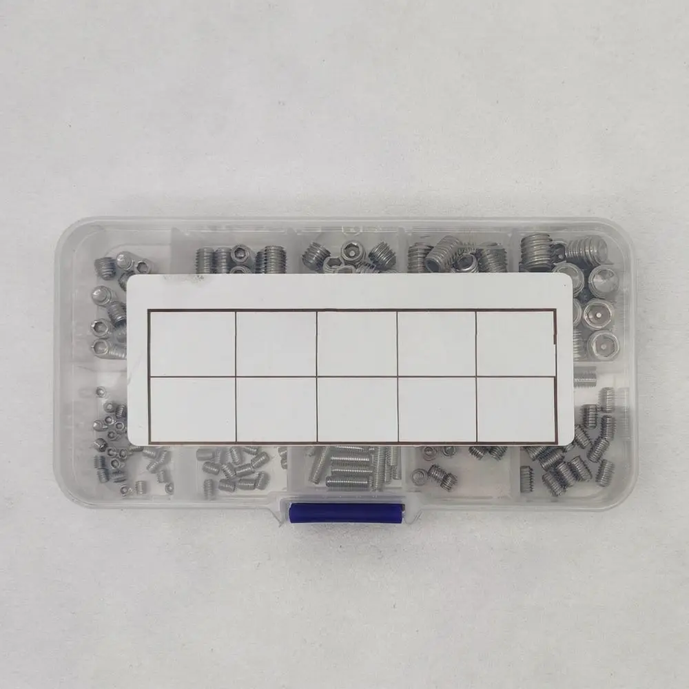 Stainless Steel Grub Screws M3 M8 Set Screws Cup Point Hex Socket Headless Fasteners Kit For Machine Gear Shaft Repairing