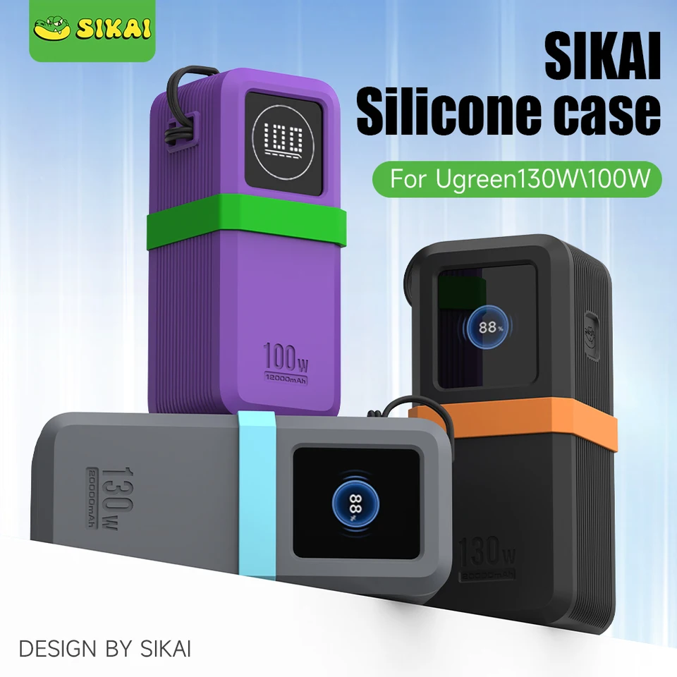 Custodia In Silicone Per Ugreen Nexode 165W Power Bank 20000mAh – Protezione Antipolvere, Antigraffio, Colore Nero - 2