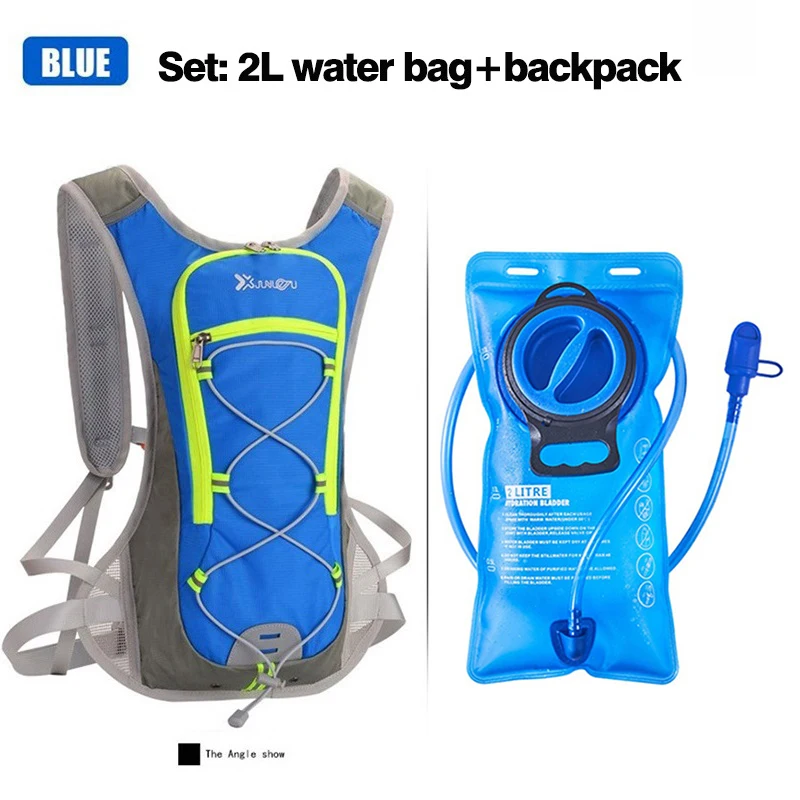 Bike Cycling Backpack 2L Water Bag Set Breathable Rucksack Running Drinking Waterbag Knapsack Hydration Replenishment Container