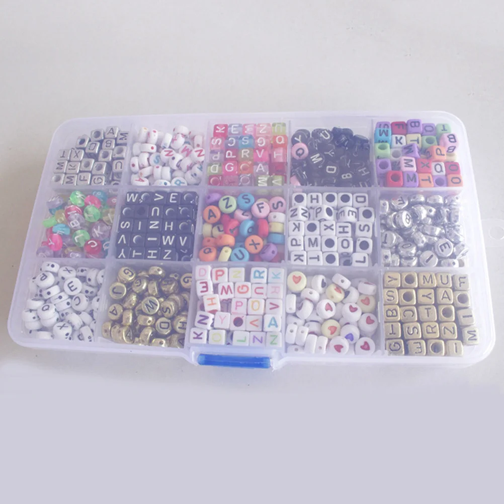 1100 stücke Alphabet Perlen Set 6X6Mm Würfel 4X7Mm Flache Gemischte Acryl Buchstaben Charms Für Diy Webstuhl bands Armbänder Kinder Handwerk Schmuck