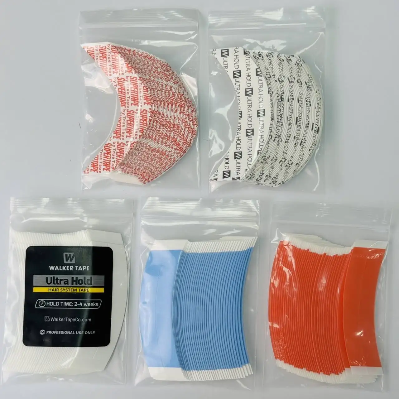 

Multi-Style Curved Wig Tape Set Double Sided Walker Tape Adhesive Lace Wig Hold Strong Waterproof Sweatproof for Hair Extensions