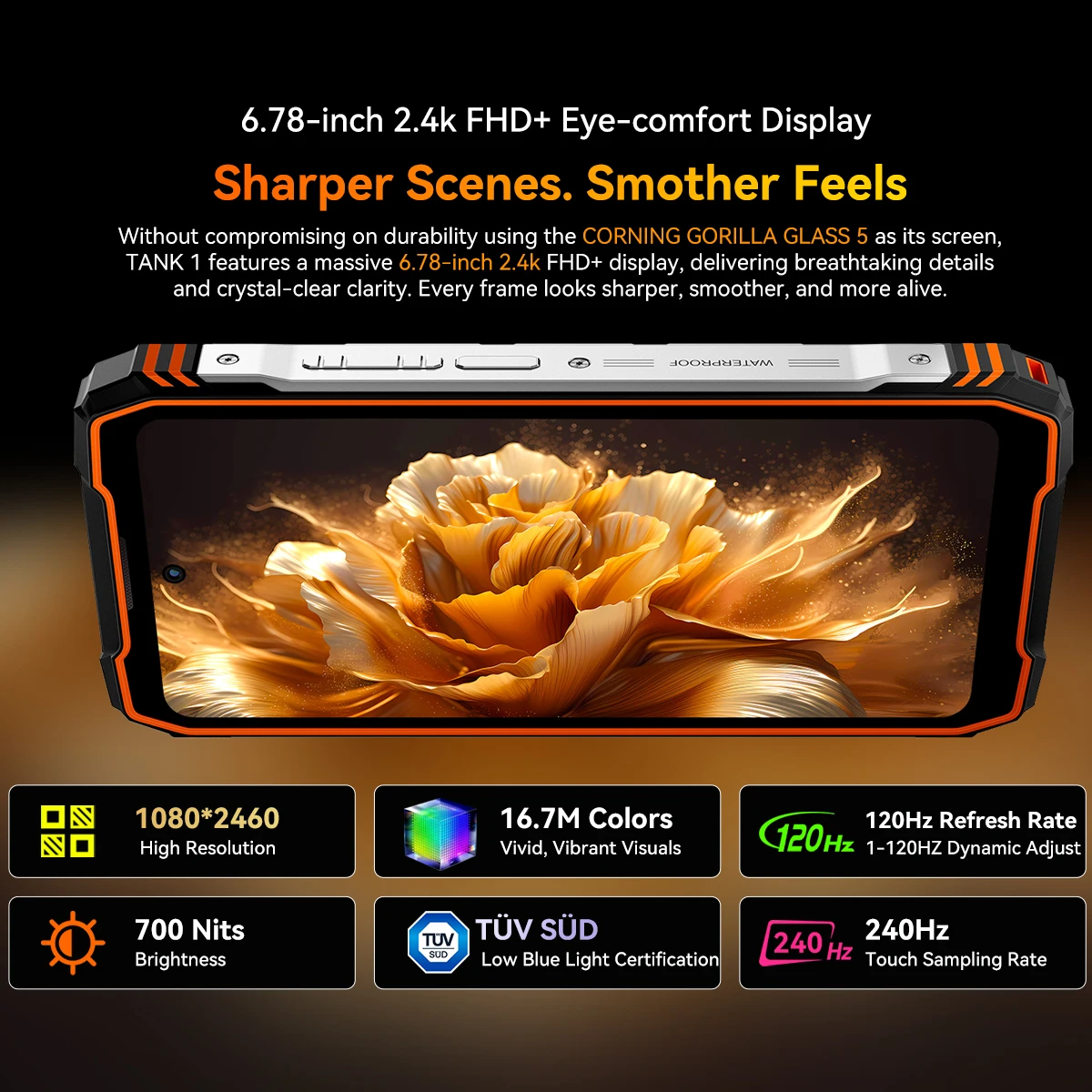 Blackview OSCAL TANK 1 Outdoor 5G Rugged Smartphone,20000mAh Battery, 6.78" 120Hz FHD+ Display, 16GB+512GB, 64MP+50MP Camera