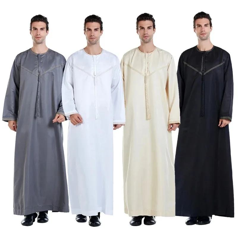 Abaya Moslim Mannen Kleding Islamitische Jurken Kaftan Pakistan Caftan Saoedi-Arabië Jubba Thobe Marokkaanse Dubai Musulman Midden-Oosten